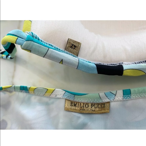EMILIO PUCCI GREEN BLUE BLACK MULTI BIKINI SIZE IT 42 / US 8 - Picture 11 of 13